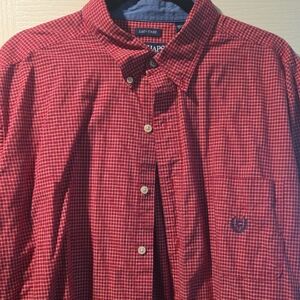 Chaps Men's Red Plaid Button Down Shirt